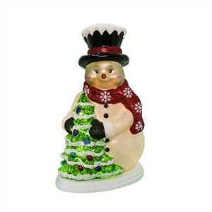 Snowman Vintage Inspired LED Light Up 10" Glass Resin Christmas Tabletop Decor